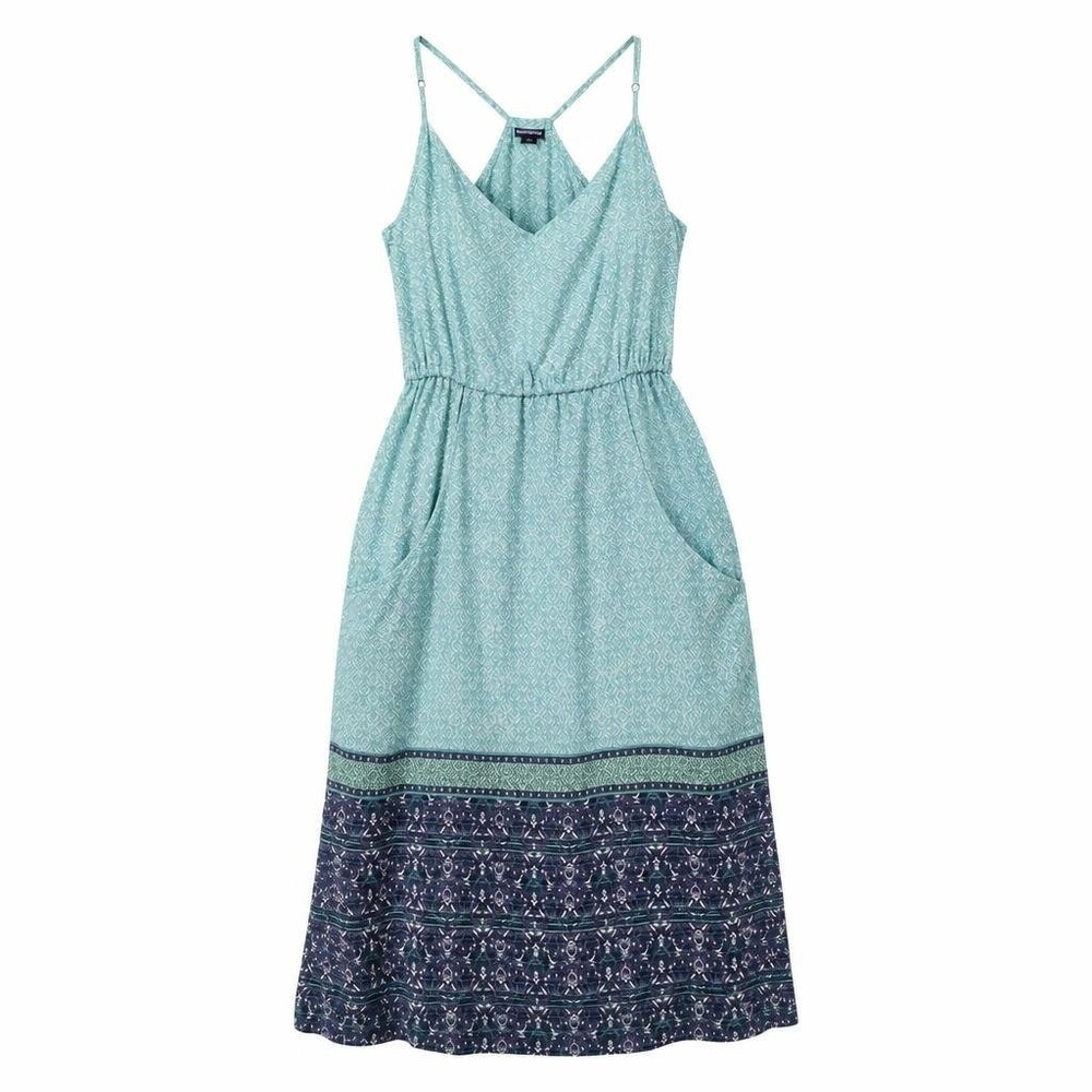 Patagonia Dress Womens S Blue Green 100% Tencel Lyocell Pockets Lightweight